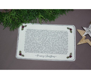 Stickdatei - ITH Merry Christmas Mistel Mug Rug